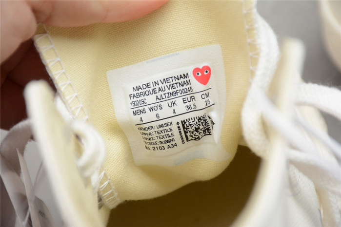 converse chuck taylor all-star 70s hi comme des garcons play white 150205c