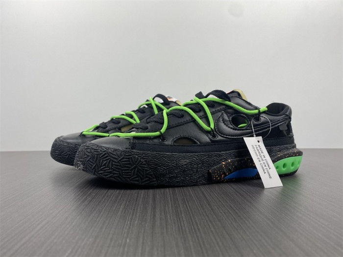 of x nike blazer low black/black-green dh7863-001