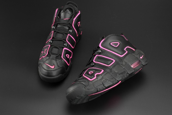nike air more uptempo gs “hyper pink” black/ pink womens 415082-003